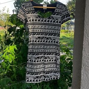 black and white 2014 tribal print Victoria's Secret dress with a heart cutout